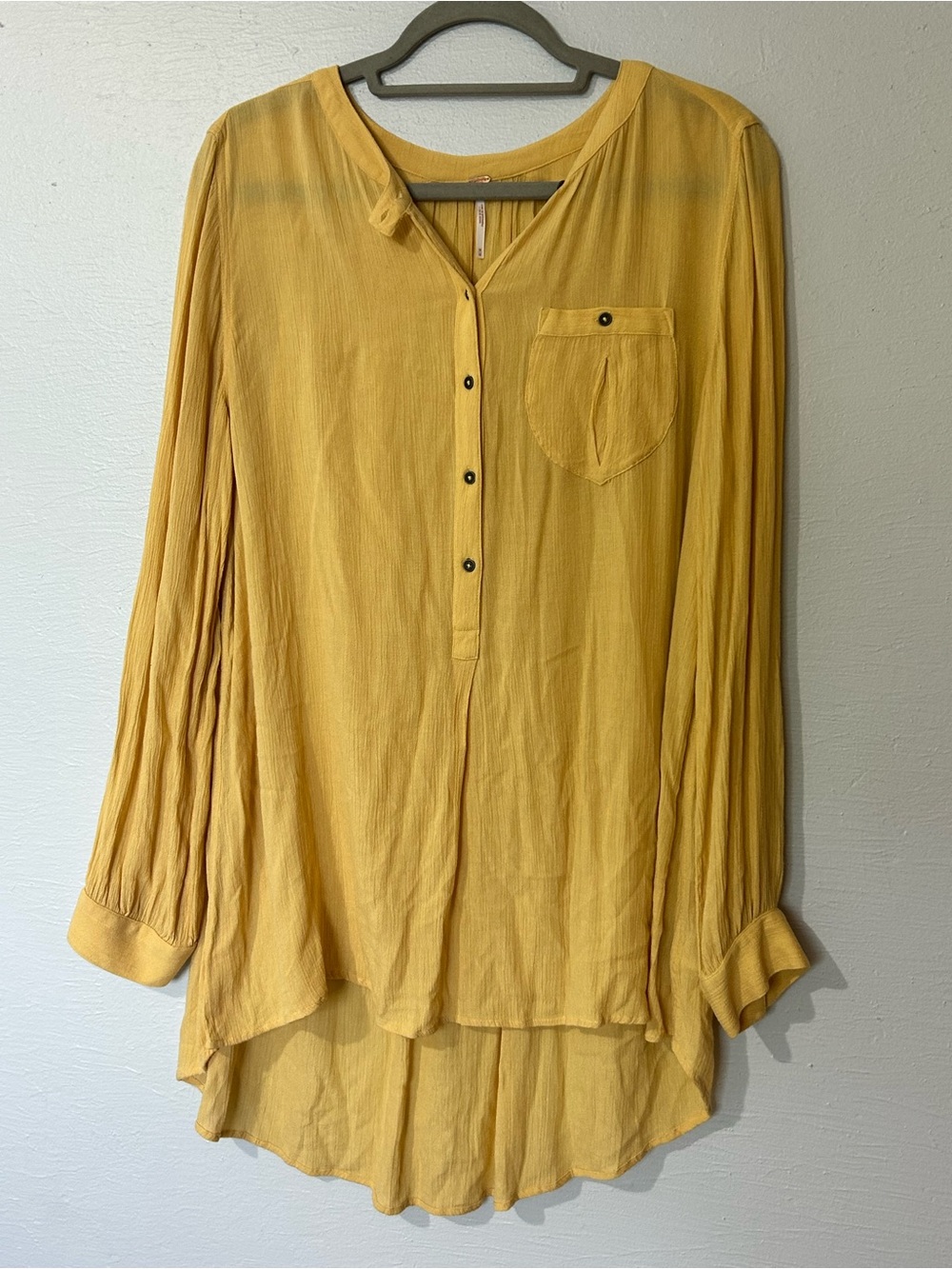 Free People mustard yellow flowy tunic size M